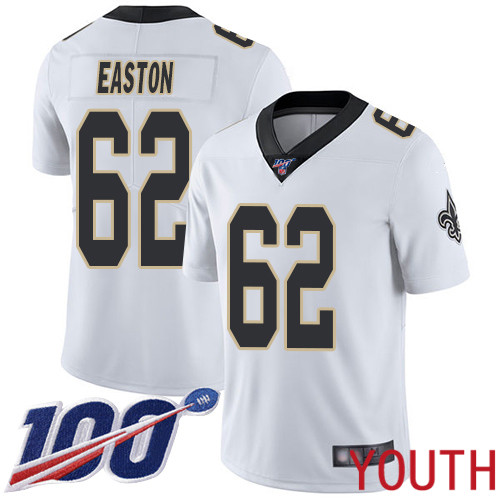 New Orleans Saints Limited White Youth Nick Easton Road Jersey NFL Football 62 100th Season Vapor Untouchable Jersey